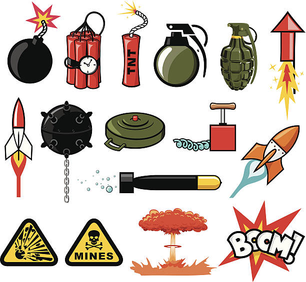 Explosives Explosives compilation firework explosive material illustrations stock illustrations