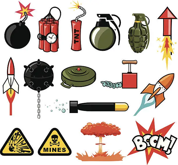 Vector illustration of Explosives