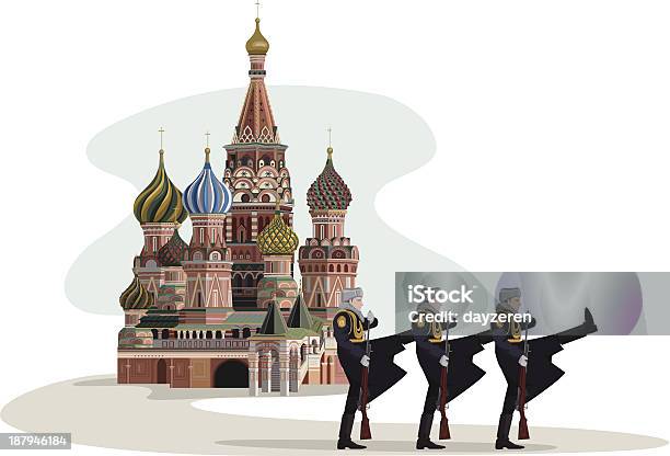 Kremlin E Soldados Russos - Arte vetorial de stock e mais imagens de Moscovo - Moscovo, Cúpula Estilo Russo, Kremlin