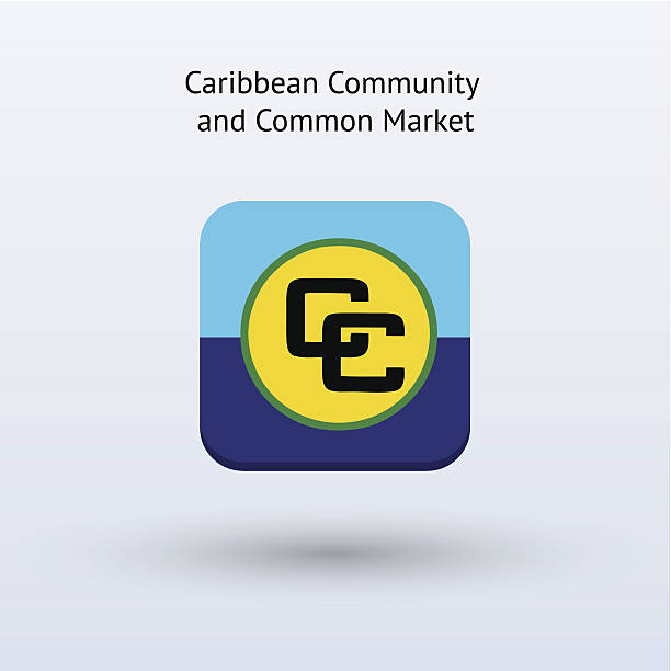 Caribbean Community and Common Market Flag The illustration was completed March 12, 2013 and created in Adobe Illustrator CS6. caribbean community and common market stock illustrations