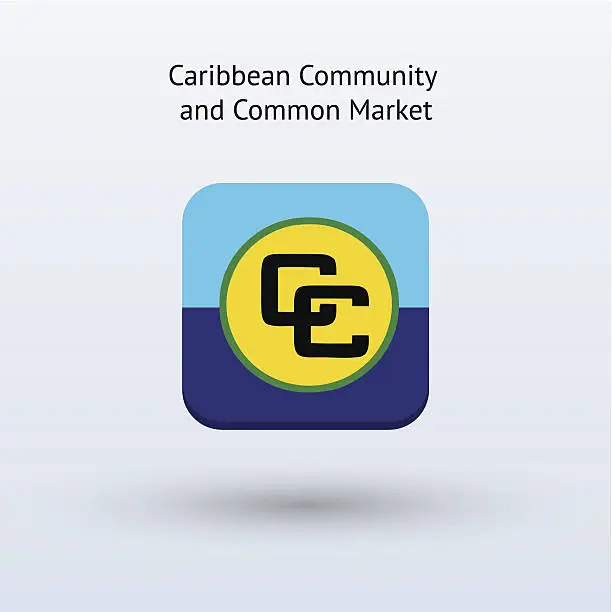 Vector illustration of Caribbean Community and Common Market Flag