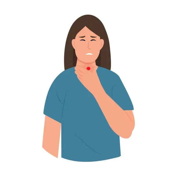 Vector illustration of Sore throat.