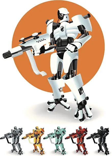 Vector illustration of Warrior Robot