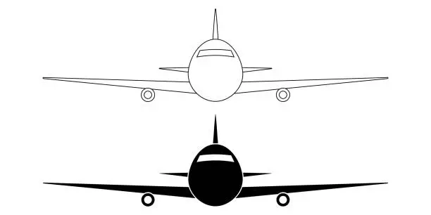 Vector illustration of airplane icon set