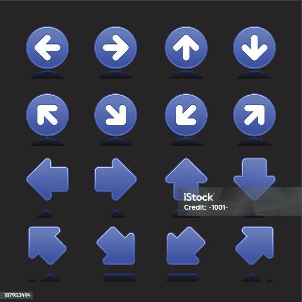 코발트 화살표 탐색 버튼 방향 아이콘크기 검정색 바탕 검은색에 대한 스톡 벡터 아트 및 기타 이미지 - 검은색, 검정색 배경, 공단