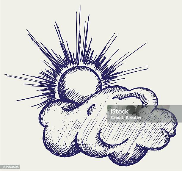 Sun In The Clouds Stock Illustration - Download Image Now - Sunlight, Sun, Sketch