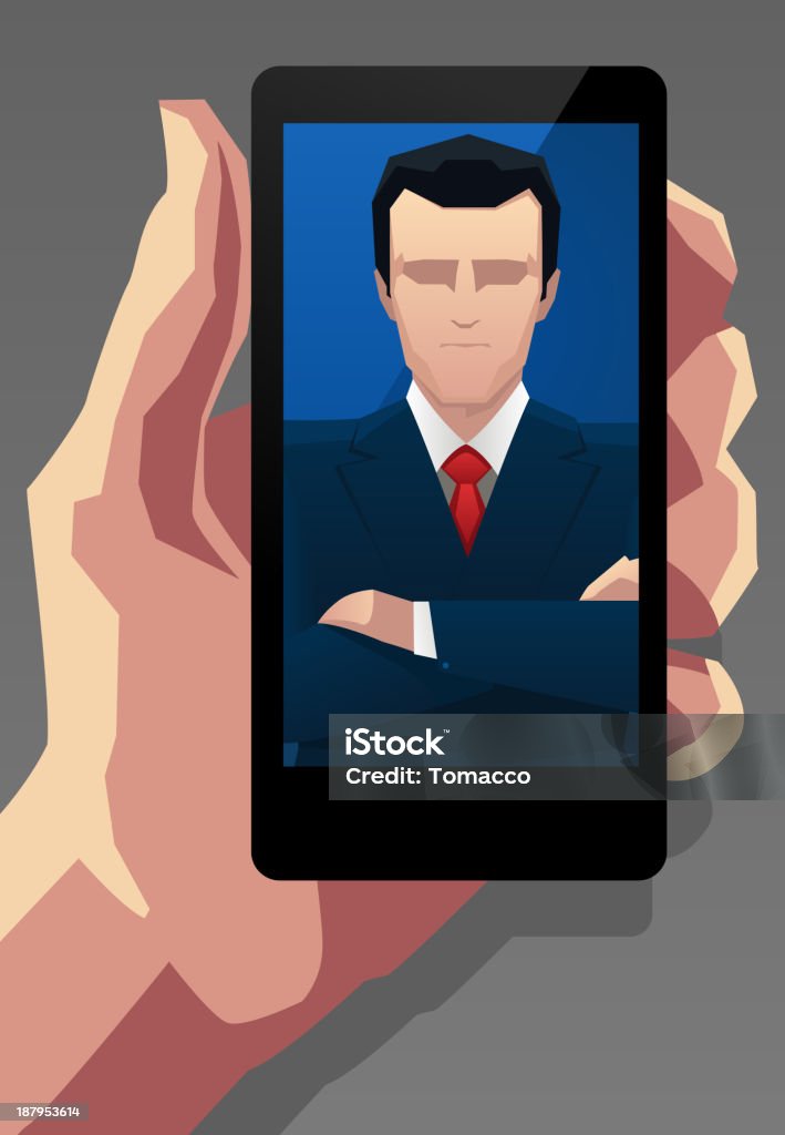 Homme d'affaires d'Application pour smartphones - clipart vectoriel de Affaires libre de droits