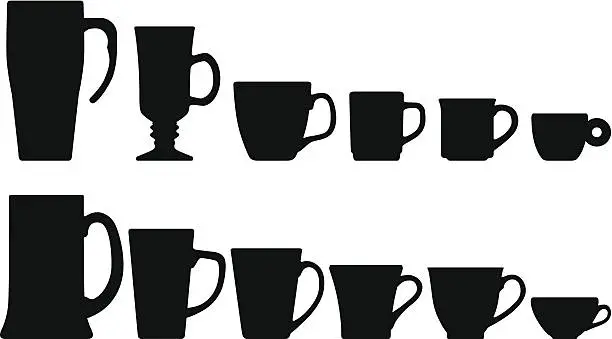 Vector illustration of Mugs and Cups