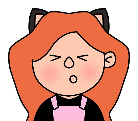 Fox Girl Emoji Persevering Face