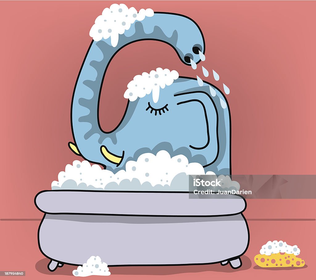 ゾウさんのバスタブ - 泡風呂のロイヤリティフリーベクトルアート