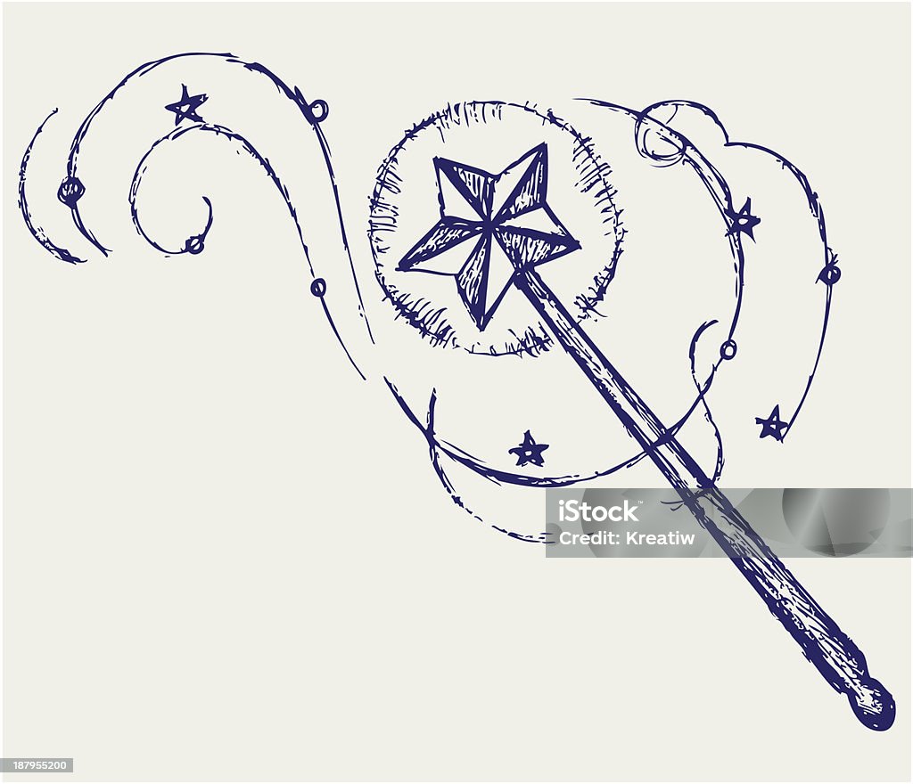 Magic wall Magic wand. Doodle style Magic Wand stock vector