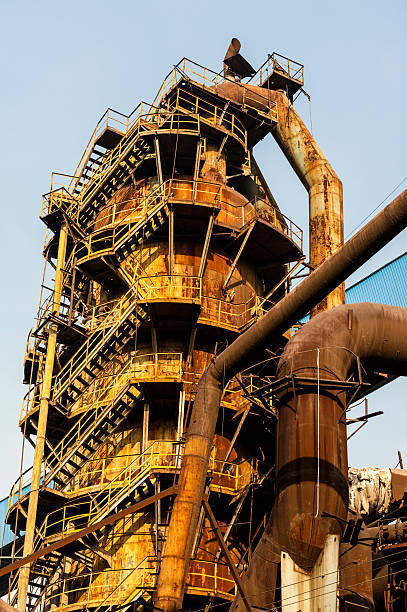 istock Abandoned equipments of steel works 187955442