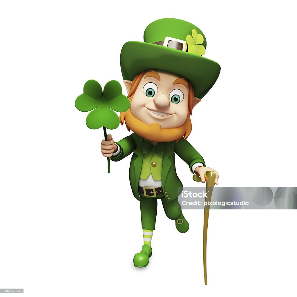 3D illustration of St. Patrick's Day leprechaun 3d rendered illustration of St. Patrick's Day Leprechaun on green background Cartoon Stock Photo