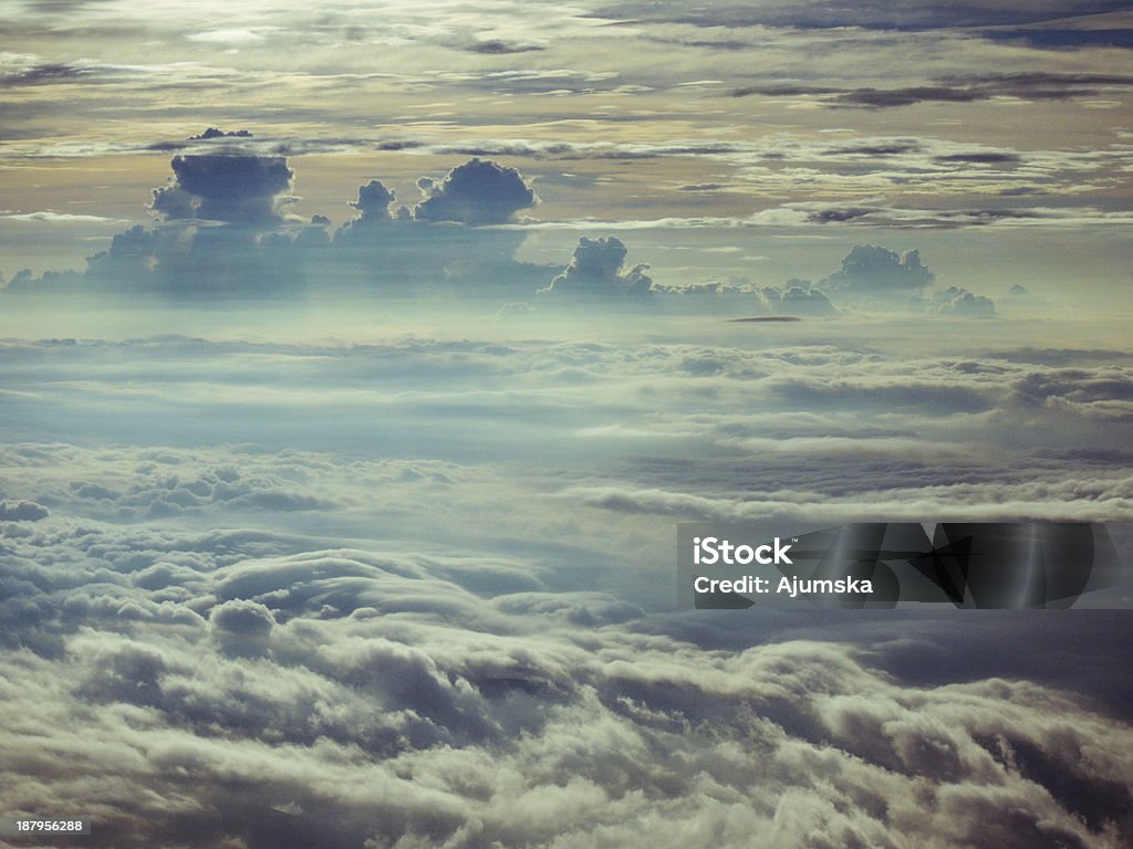 Among the clouds Morning clouds on the way down from Fuji Mountain, Japan Cloud - Sky Stock Photo