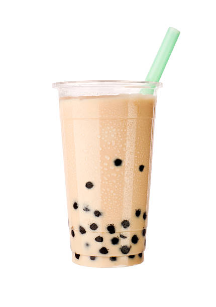 bubble tea with milk and tapioca pearls bubble tea with milk and tapioca pearls bubble tea photos stock pictures, royalty-free photos & images