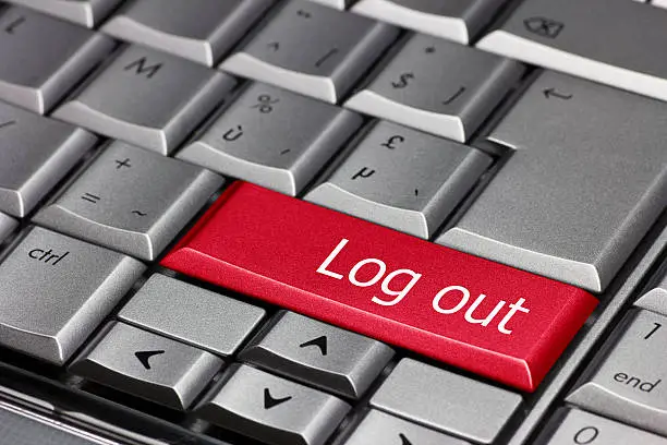 Photo of Computer key rood - Log Out