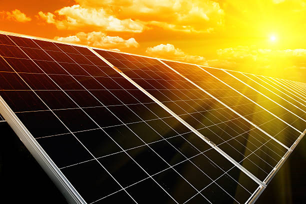 istock Power plant using renewable solar energy with sun 187958563