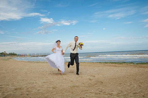 Sposa e lo sposo Ride - foto stock