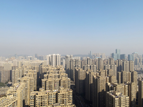 Row upon row of skyscrper Residential buildings in Wuhan