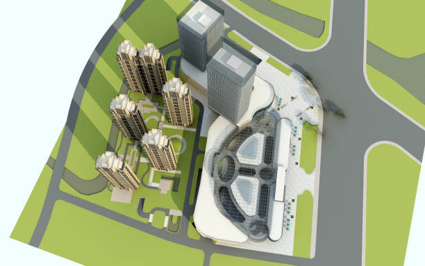 istock 3d render of skyscrapers, buildings view from top 1879627652