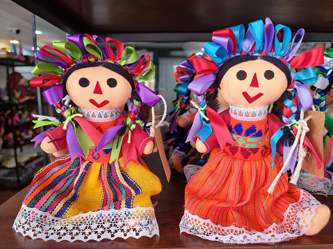 Mexico, Playa del Carmen, December 17, 2023, typical Mexican rag dolls