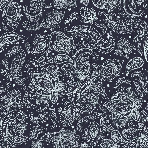 Vector illustration of Beautiful paisley ornamental design