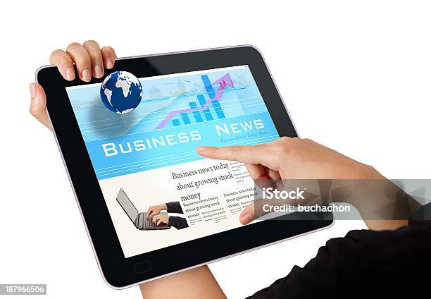 Hands Touch Screen On Tablet Pc Stock Photo - Download Image Now - Article, Business, Computer