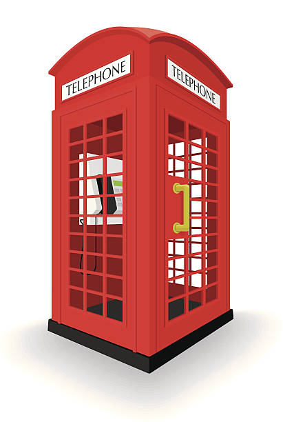 London phone booth vector art illustration