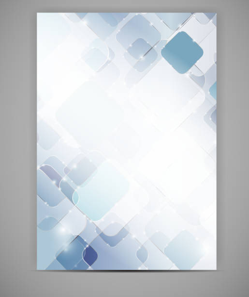 Blank template white and blue squares Business blank template vector illustration. EPS10. Contains transparent objects used for shadows drawing, glare and background. Background to give the gloss. business borders stock illustrations