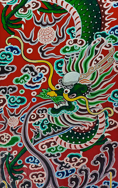 istock Chinese dragon painting 187968389