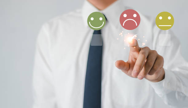 istock Customer experience is not satisfied concept. Sad mood on online survey Poor review Poor service Poor quality Dislike Poor rating Poor social media. 1879686999