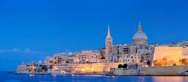 istock Valletta City Skyline at Night in Malta 187969051
