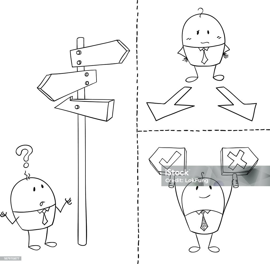 Cartoon Geschäftsmann Illustrationen - Lizenzfrei Fehler - Problem Vektorgrafik