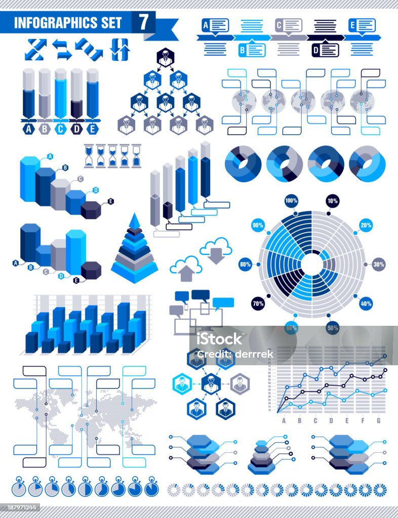 Инфографика набор 7 - Векторная графика Диаграмма роялти-фри