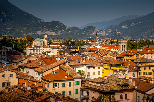 over the roofs of Riva del Garda in Italy