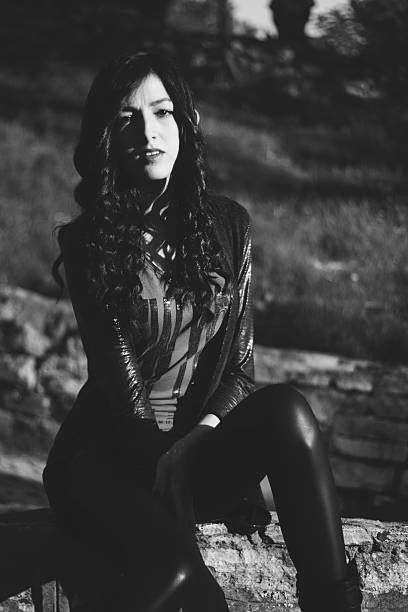 istock Portrait of fashion model in black and white 187972607