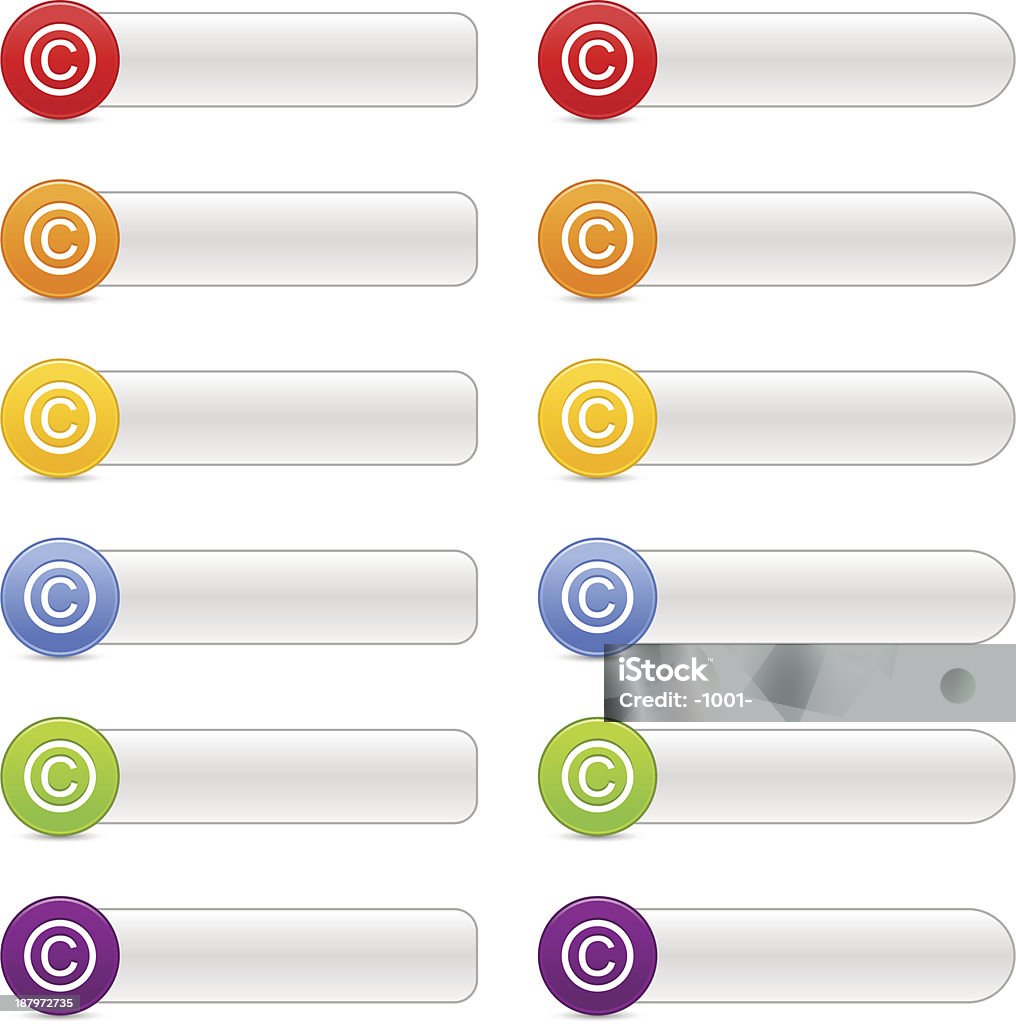 Signe de Copyright couleur icône web bouton gris Panneau de navigation internet - clipart vectoriel de Accord - Concepts libre de droits