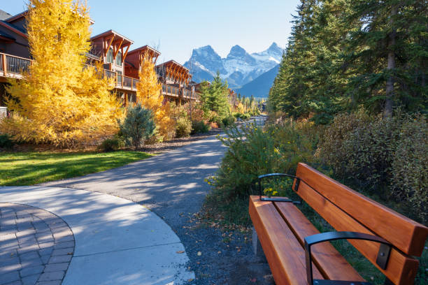 istock Walking trail in residential area. Canmore. Alberta, Canada. 1879733797