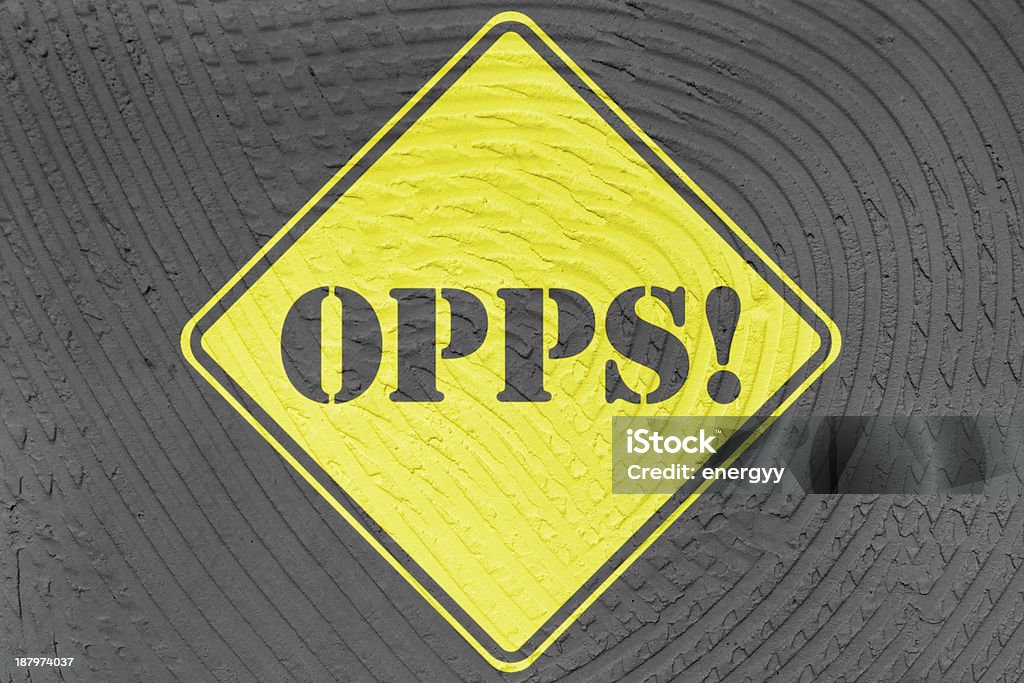 OPPS! "OPPS!" written on the wall Black Color Stock Photo