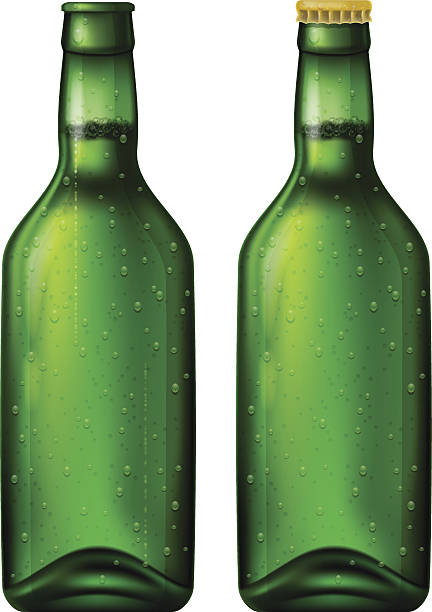 Beer bottle vector art illustration