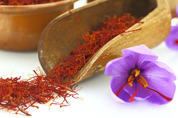istock Dried saffron spice and flower 187974726