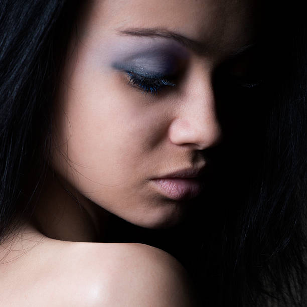 istock Glamor woman dark face portrait 187974786