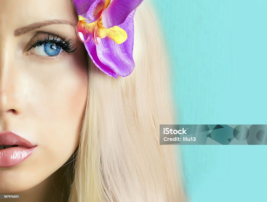 beautiful face beautiful face with blue eyes part of face Adult Stock Photo