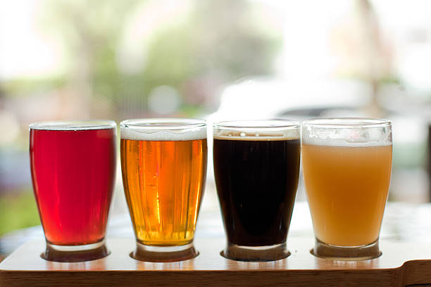 Beer sampler 3 - horizontal stock photo