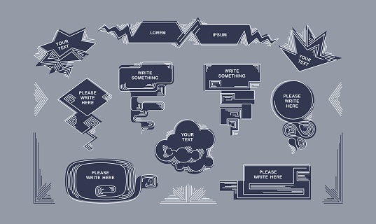 Set Of Linear Frames And Speech Bubbles For Different Tasks Templates ...