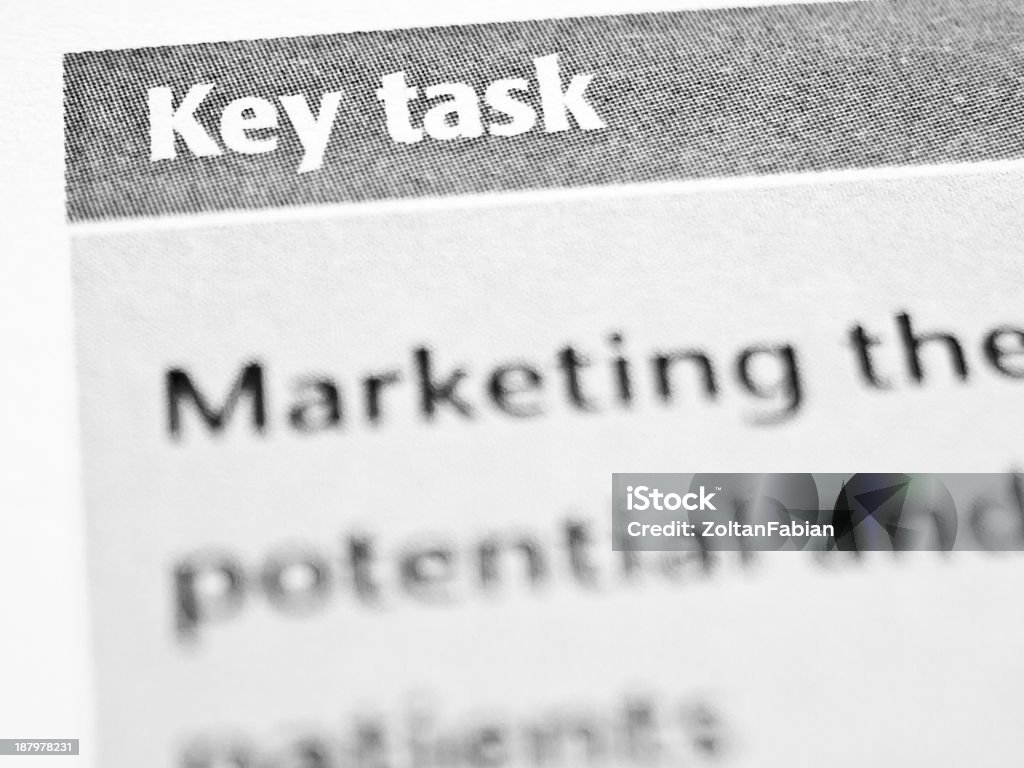 Key task Paper form close up. Application Form Stock Photo