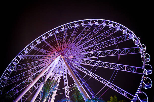 istock Ferris wheel  in motion at amusement park 187979805
