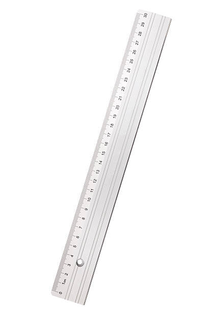 istock used silver metal ruler, isolated on white 187980147