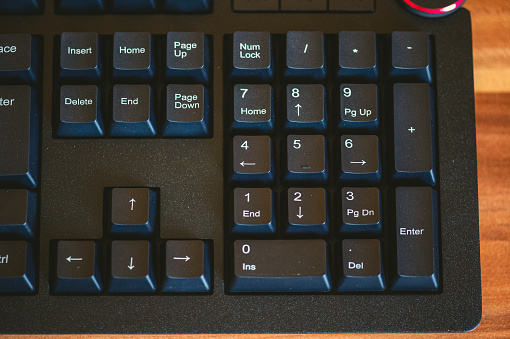 Numerical side of a desktop keyboard
