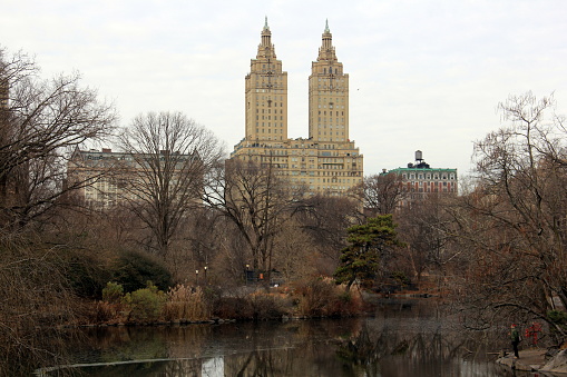 Skyline of the Upper West Side, The Eldorado, iconic Art Deco building, in the center, view from the Central Park, New York, NY, USA